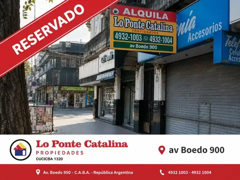 Local en ALQUILER Zona de Boedo (RESERVADO) 