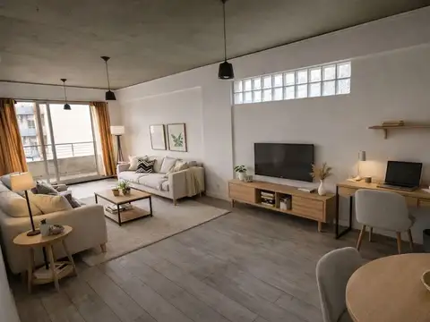 Monoambiente - contrafrente - con pileta - muy luminoso,-