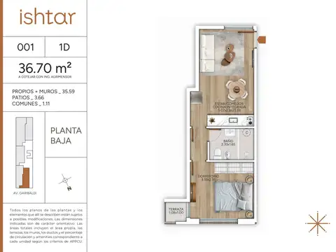 VENTA APARTAMENTO 1 DORMITORIO GOES POZO