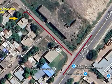 Terreno en Venta 12  mts Frente