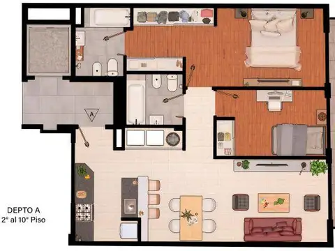 Departamento en Venta de 2 dormitorios