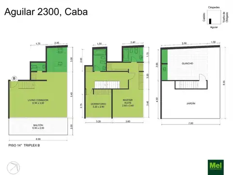 Aguilar 2300, Piso 14