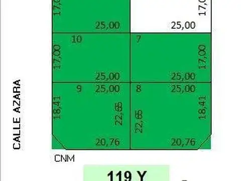 Terreno en Venta 25  mts Frente