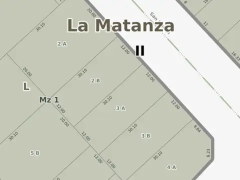 Únicos lotes 12x30 sobre Av. San Martin 