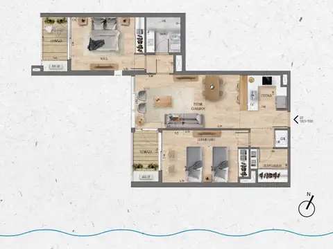VENTA Apartamento 2 dormitorios Lago Calcagno