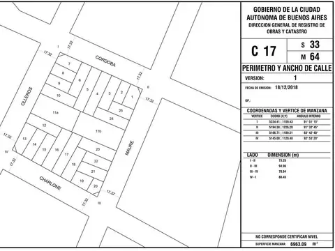 Terreno en Venta 37  mts Fondo