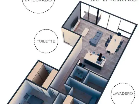 Departamento 3 ambientes con 1 baño