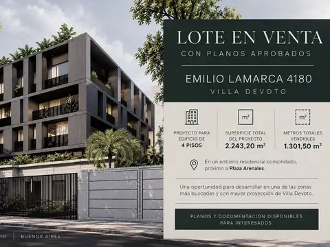 Terreno en Venta en Villa Devoto, CABA