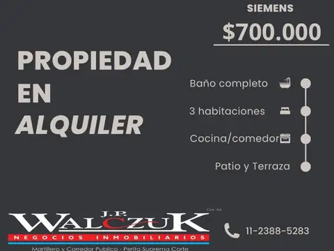 ALQUILER CASA CON COCHERA