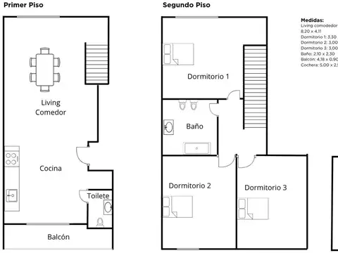 Depto Tipo Casa 4 ambientes con 1 baño