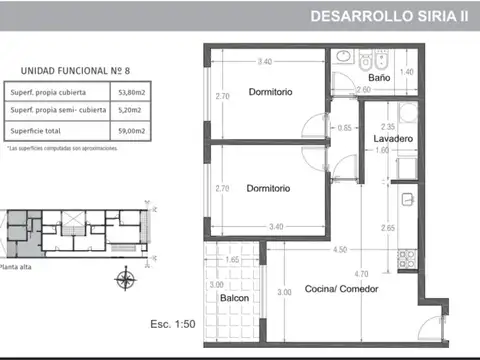Departamento 4 ambientes con 1 baño