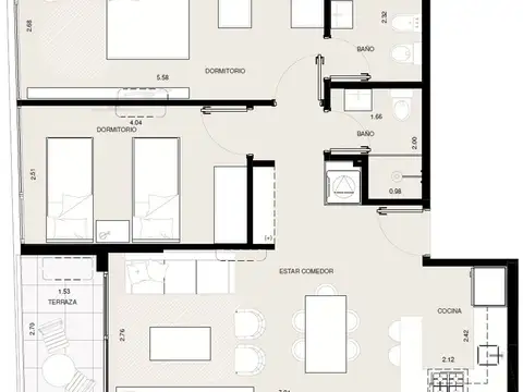 Departamento en Venta de 2 dormitorios