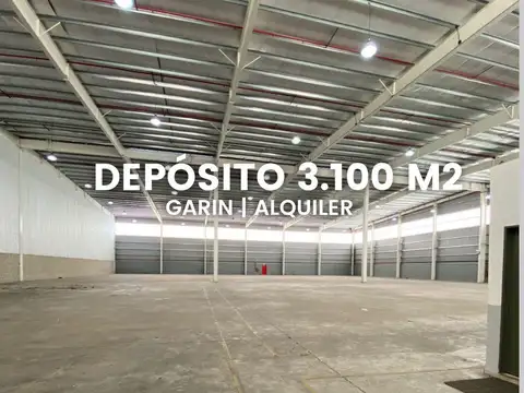 NAVE INDUSTRIAL DE 3.100 M2 EN ALQUILER EN PREDIO CERRADO GARIN