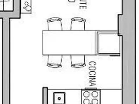 Departamento Monoambiente con 1 baño