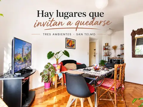 Departamento 3 ambientes muy luminoso San Telmo