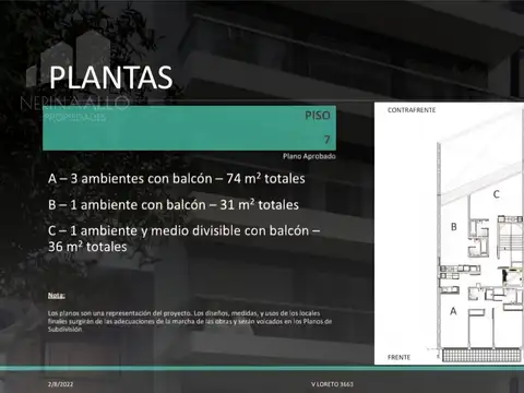Departamento en Venta de Monoambiente