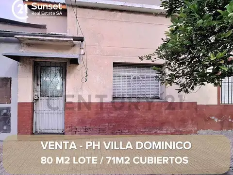 PH VENTA O PERMUTA DOMINICO AVELLANEDA 3 AMBIENTES A REFACCIONAR