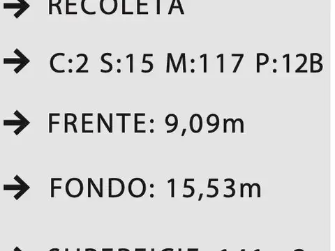 Terreno en Venta en Recoleta, USD 850.000