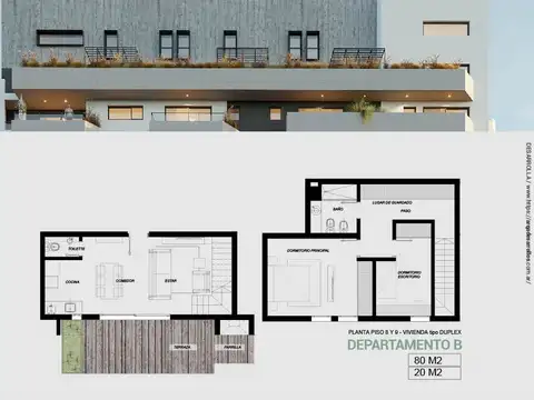 Departamento en Venta con 1 cocheras