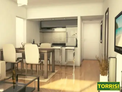 Departamento 2 ambientes con 2 baños