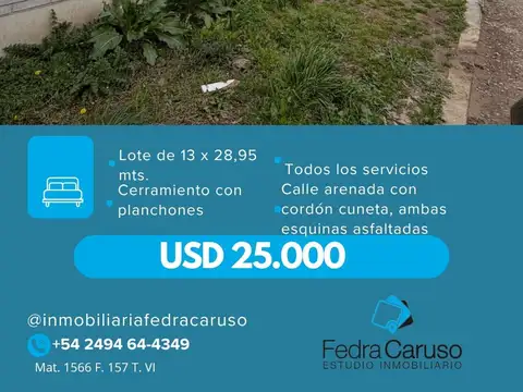 Lote en venta – Dufau casi Tucumán