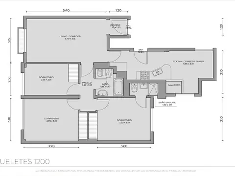 Departamento en Venta de 3 dormitorios
