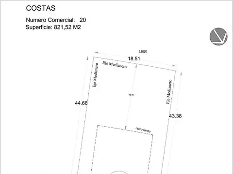 Terreno en Venta 44  mts Fondo