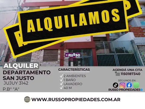 Departamento en Alquiler en San Justo, Partido de La Matanza