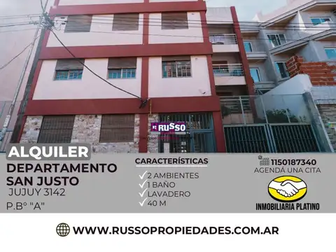 Alquiler departamento San Justo 2 ambientes
