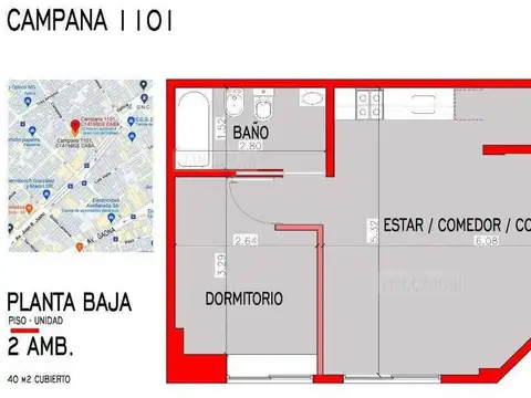 CAMPANA 1100, Piso PB
