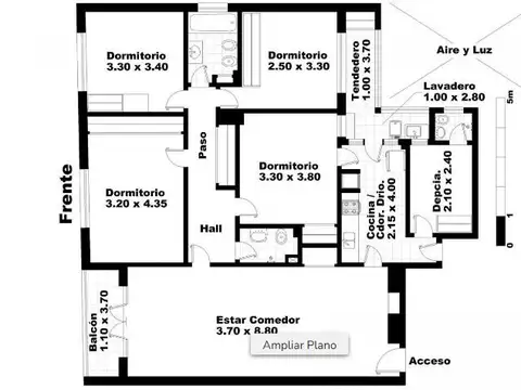 Departamento 5 amb en Congreso - semipiso al frente - Excelente ubicación