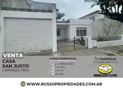 Venta casa 3 ambientes San Justo
