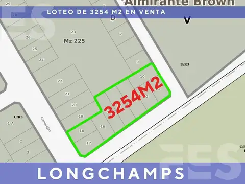 Terrenos en venta en Longchamps en Block 3254m2 con Financiación directa