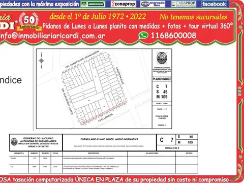 Terreno en Venta en Caballito, USD 279.000