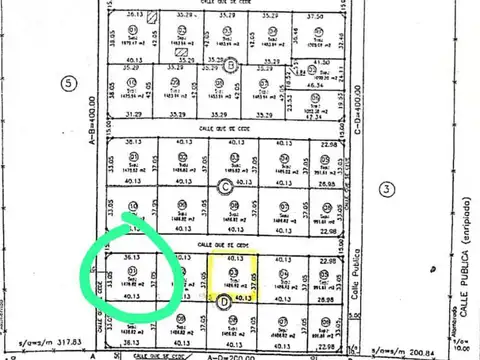 Terreno en Venta de 1478,0 m2