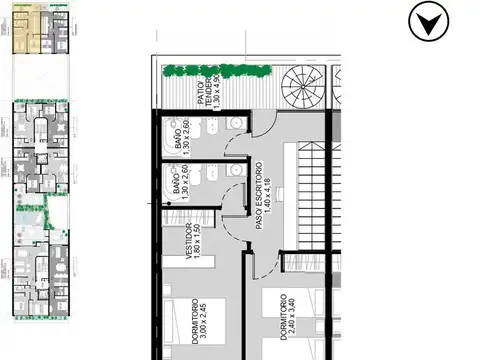 Casa 3 ambientes con 2 baños