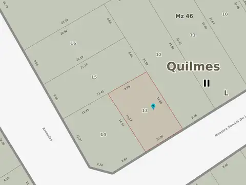 Terreno en Venta 10  mts Frente