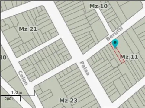 Terreno en Venta 7  mts Frente