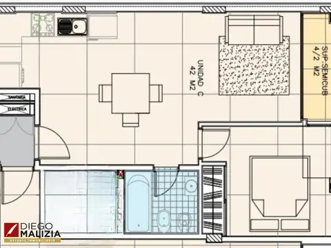 Departamento en Venta de 2 ambientes