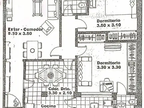 Departamento en Venta de 2 dormitorios