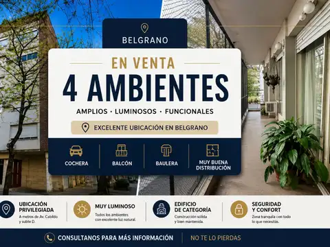 DEPARTAMENTO 4 AMBIENTES BELGRANO COCHERA BAULERA