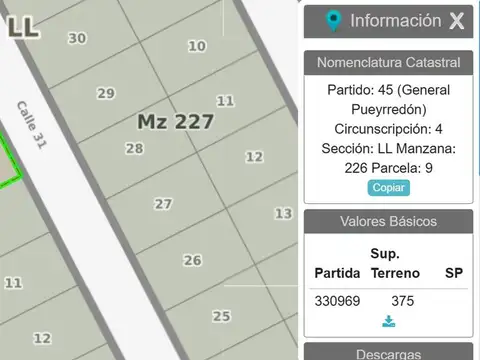 VENTA LOTE BARRIO EL MARQUESADO 375m2