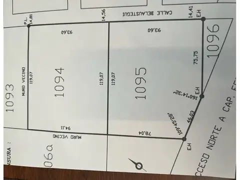 Terreno en Venta 119  mts Fondo