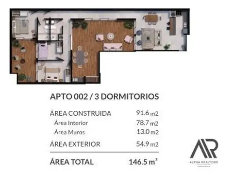 Departamento en Venta de 6 ambientes