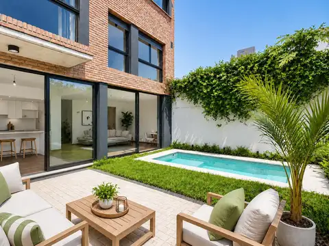 Dúplex 4 ambientes con piscina y jardín