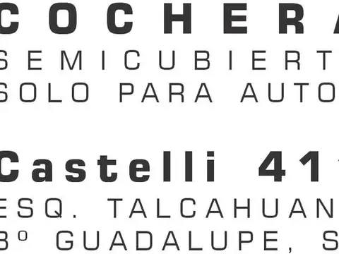 EDIFICIO TALCAHUANO ESQUINA CASTELLI COCHERA DESCUBIERTA DE 2,52 POR 5,20 MTS