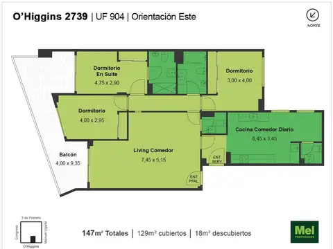 Onullhiggins 2700, Piso 9