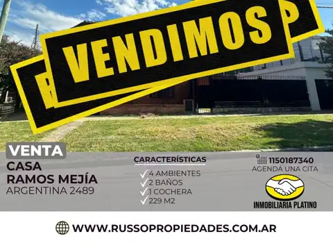 Alquiler Casa 4 Ambientes Ramos Mejia