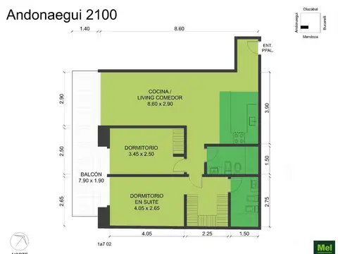 Andonaegui 2100, Piso 1