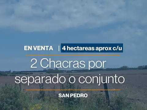 Venta De 2 Chacras En San Pedro Ideal Agricola